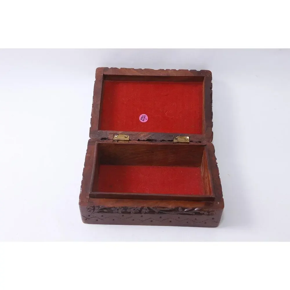Wood Sculpture Jewelry Box, Antique, 6